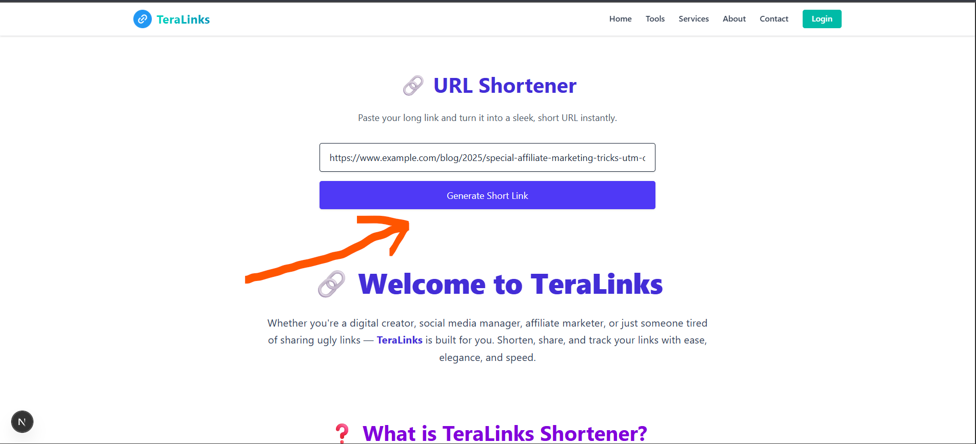 Step 2: Click 'Generate Link'